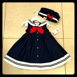 NWT girls sailor dress with hat